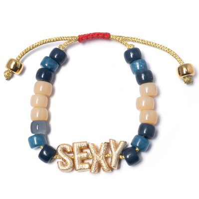 Bracelete de nylon do grânulo da letra da amizade do ouro do OEM com o fecho ajustável da trança