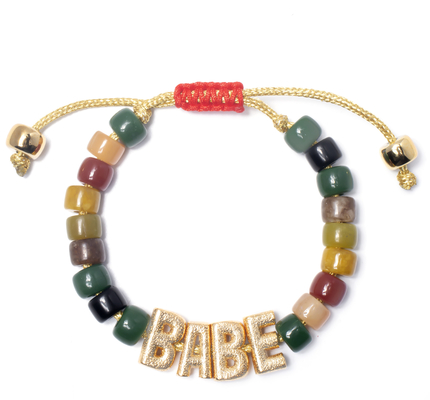 Bracelete de nylon do grânulo da letra da amizade do ouro do OEM com o fecho ajustável da trança