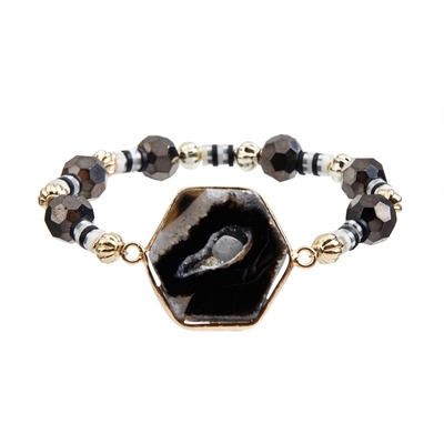 Menina fresca elástico de Crystal Bracelets Black White For do fechamento magnético do OEM