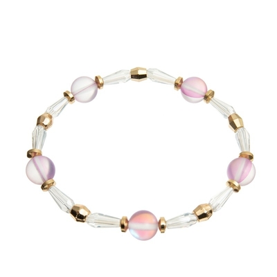 Único luar Crystal Bracelets For Daily Wear elástico do vidro da camada