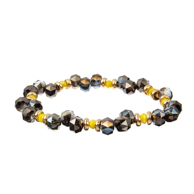 Única camada Crystal Bracelet Handmade Adjustable Size multicolorido