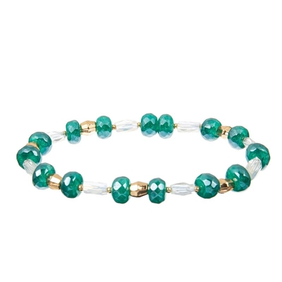 A pedra Crystal Bracelets elástico AB da irregularidade Shinny a cor verde