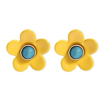 Brincos 5g/Pair do esmalte da flor do ODM do OEM coloridos para mulheres