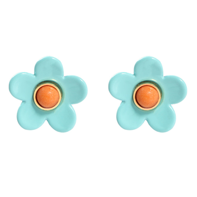 Brincos 5g/Pair do esmalte da flor do ODM do OEM coloridos para mulheres