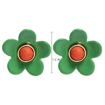 Brincos 5g/Pair do esmalte da flor do ODM do OEM coloridos para mulheres