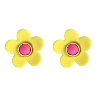 Brincos 5g/Pair do esmalte da flor do ODM do OEM coloridos para mulheres
