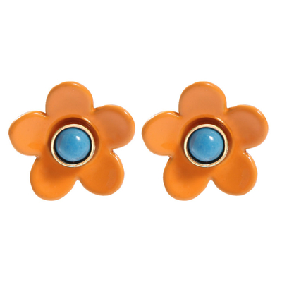 Brincos 5g/Pair do esmalte da flor do ODM do OEM coloridos para mulheres