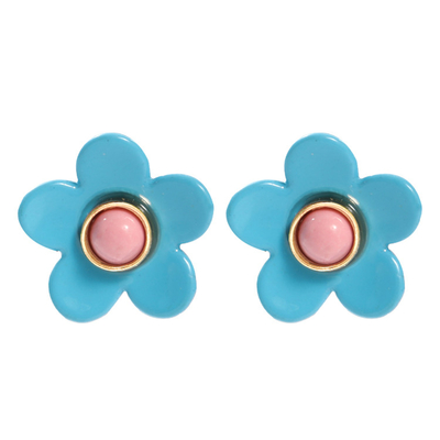 Brincos 5g/Pair do esmalte da flor do ODM do OEM coloridos para mulheres