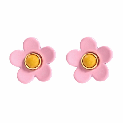 Brincos 5g/Pair do esmalte da flor do ODM do OEM coloridos para mulheres