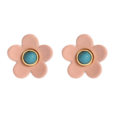 Brincos 5g/Pair do esmalte da flor do ODM do OEM coloridos para mulheres
