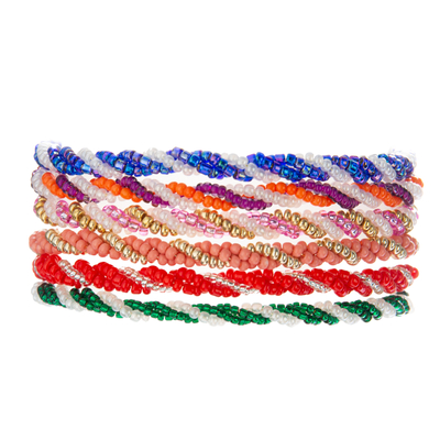 bracelete colorido dos grânulos da mistura de 18.5cm ajustado com extremidades dos ímãs