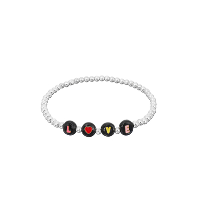 o bracelete frisado da letra de 3mm, nome perlou o ouro dos braceletes preto e branco
