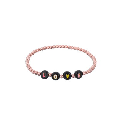 o bracelete frisado da letra de 3mm, nome perlou o ouro dos braceletes preto e branco