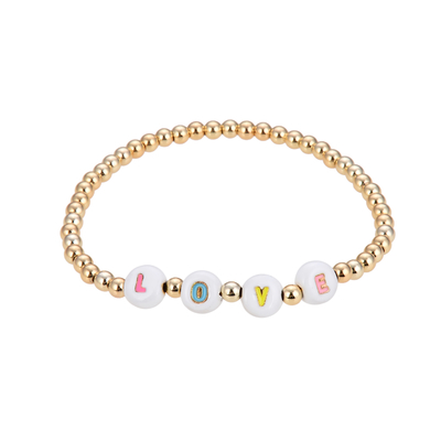 o bracelete frisado da letra de 3mm, nome perlou o ouro dos braceletes preto e branco
