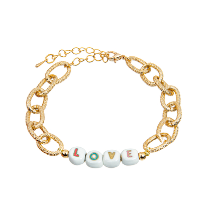 Bracelete frisado chapeado prata da letra do ouro de Diy 14k com extremidade da lagosta