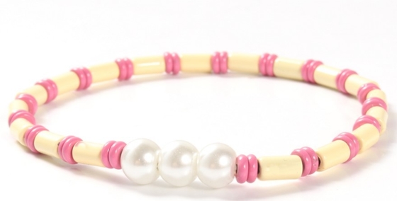 de medida ajustável strechy boêmio do estilo 18.5cm de 6mm Shell Pearl And Bead Bracelet