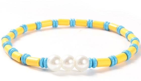 de medida ajustável strechy boêmio do estilo 18.5cm de 6mm Shell Pearl And Bead Bracelet