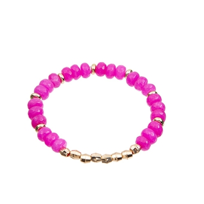 7,5&quot; braceletes feitos a mão dos grânulos, bracelete de pedra cor-de-rosa do ODM 5*8mm