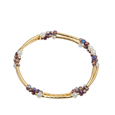 ODM do OEM de 4mm Crystal Bead Stretch Bracelets com o tubo de bronze do ouro