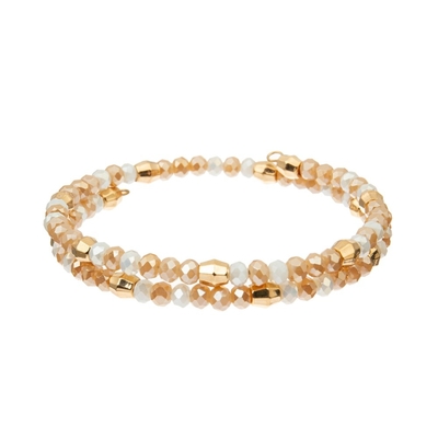 Laranja roxa cor-de-rosa de bronze de Crystal Wrap Bracelets With Gold do fio de 3 camadas