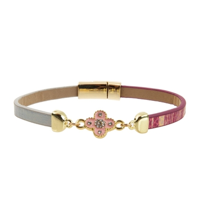 níquel de 5mm que livra o bracelete da tira de couro do plutônio com os ímãs do trevo do esmalte da liga