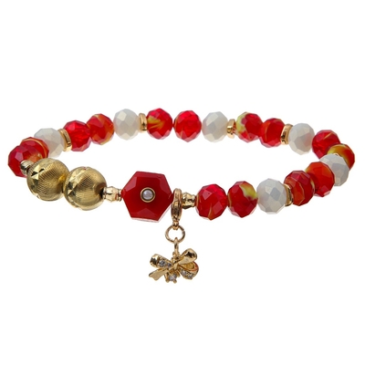 A estrela da faísca de Chritmas encanta braceletes feitos a mão elásticos dos grânulos do Paster da liga