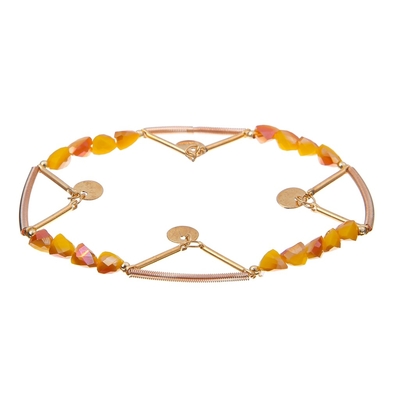 Cor do arco-íris dos braceletes de corrente de Crystal Stretchy Spring Zircon Star
