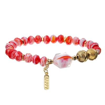 Cor pastel Crystal Bracelets elástico de turquesa da pérola com corda vitrificada de vidro dos grânulos