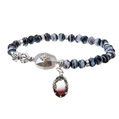 Cor pastel Crystal Bracelets elástico de turquesa da pérola com corda vitrificada de vidro dos grânulos