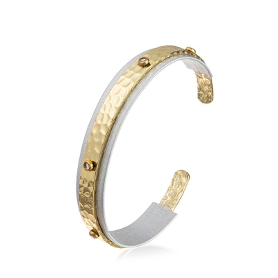 Joia inspirada aberta da pulseira de Grey Leather Bracelet Hammer Metal das mulheres