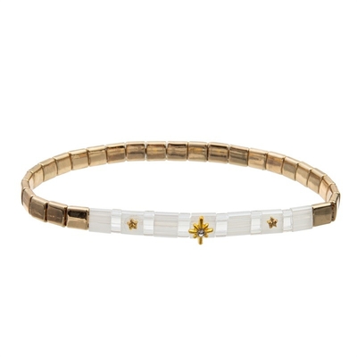 A amizade original atrai a riqueza Lucky Handcraft Beads Tila Bracelets ajustou-se para a senhora