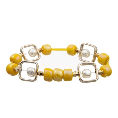 Fecho de couro de Crystal Bead Bracelet With Magnetic do envoltório para a menina