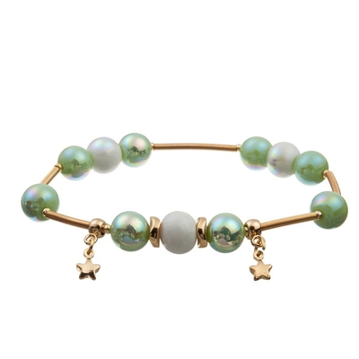 Presente fresco geométrico de Crystal Beads Bracelets Vintage Style da cor verde para ela