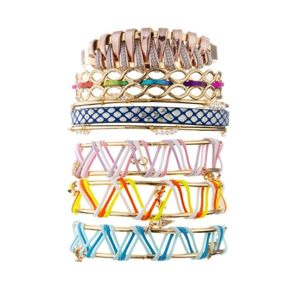 Mão - braceletes metálicos tecidos do punho do couro da cor para a menina das mulheres
