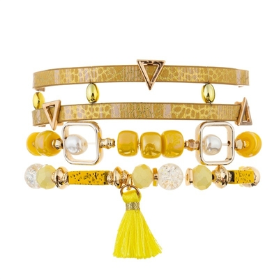 Fecho de couro de Crystal Bead Bracelet With Magnetic do envoltório para a menina