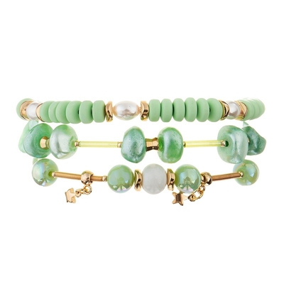 Presente fresco geométrico de Crystal Beads Bracelets Vintage Style da cor verde para ela