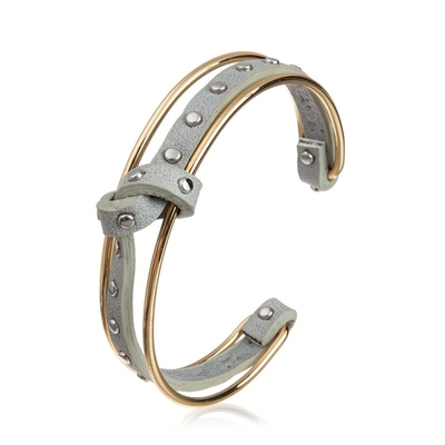 Pulseira trançada boêmia do punho de Dot Hand Knot Leather Bracelet do metal para a senhora Girl
