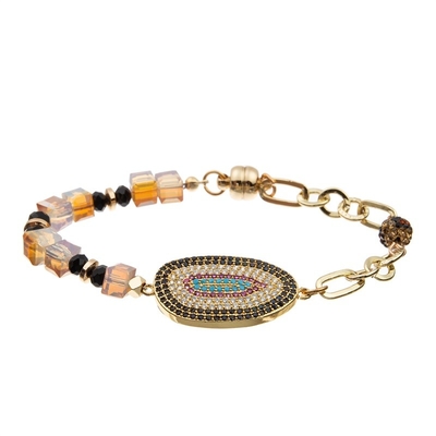 Bracelete elástico do multi feriado de Dia das Bruxas da camada ajustado com encanto da aranha e do zircão
