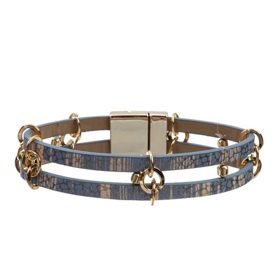 Cor diária do ouro da joia do bracelete de couro feito a mão de Boho da dupla camada