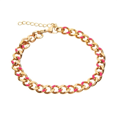 O ouro de aço inoxidável dos braceletes 18K do encanto da cor punk do esmalte do estilo chapeou personalizado