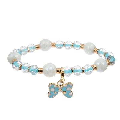 Esmalte o bracelete feito a mão do multi encanto do Bowknot da cor com Facted Crystal Beads