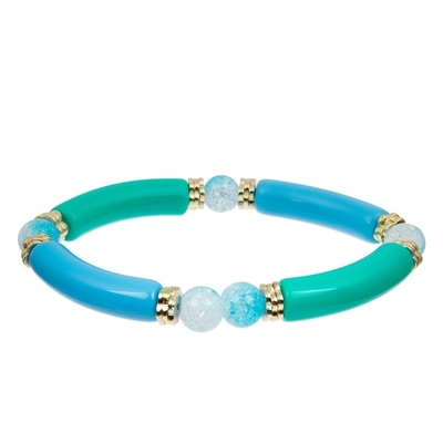 O bloco feito a mão perla o presente elástico da cor da coleção da mola do bracelete da pulseira para a menina