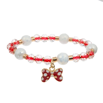 Esmalte o bracelete feito a mão do multi encanto do Bowknot da cor com Facted Crystal Beads