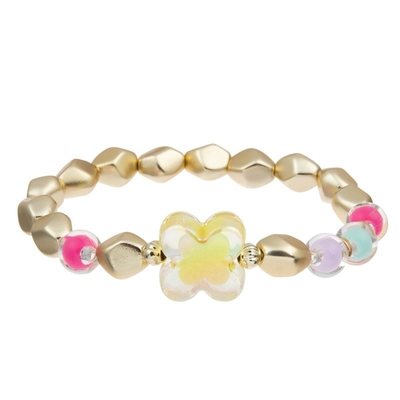 Cor ideal do conto de fadas frisado unisex do bracelete do estiramento com encanto do arco-íris