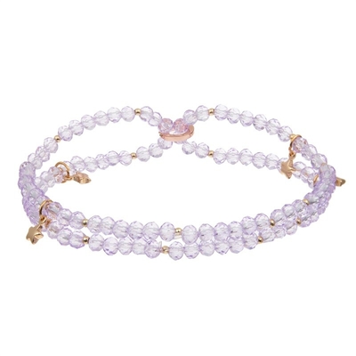 Feito a mão empilhável da alfazema tece o grupo do bracelete dos grânulos para o dia de Valentim