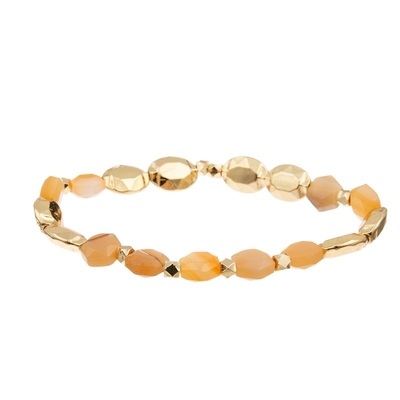 Bracelete Mala For Thanks Giving Gift do poder da cura de Opal Natural Beads Hexagon Stone