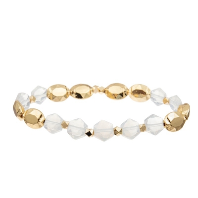 Bracelete Mala For Thanks Giving Gift do poder da cura de Opal Natural Beads Hexagon Stone