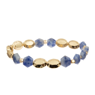 Bracelete Mala For Thanks Giving Gift do poder da cura de Opal Natural Beads Hexagon Stone