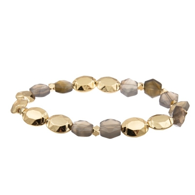 Bracelete Mala For Thanks Giving Gift do poder da cura de Opal Natural Beads Hexagon Stone