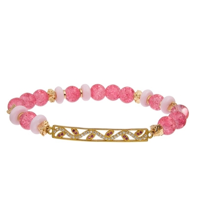Os grânulos dos doces Handcraft o bracelete empilhável elástico ajustado com encanto do zircão do brilho